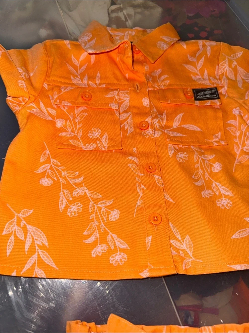 Eddie Bauer Orange Floral Two-Piece Kids Set
